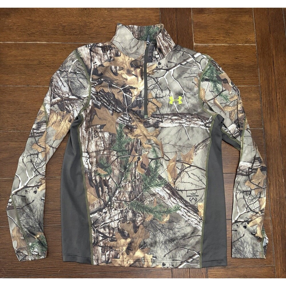 Men’s Under Armour Size M Camo Scent Control 1/4 Zip Jacket Pullover